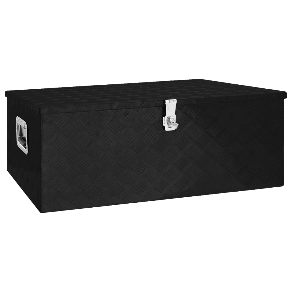 Aufbewahrungsbox Schwarz 100x55x37 cm Aluminium