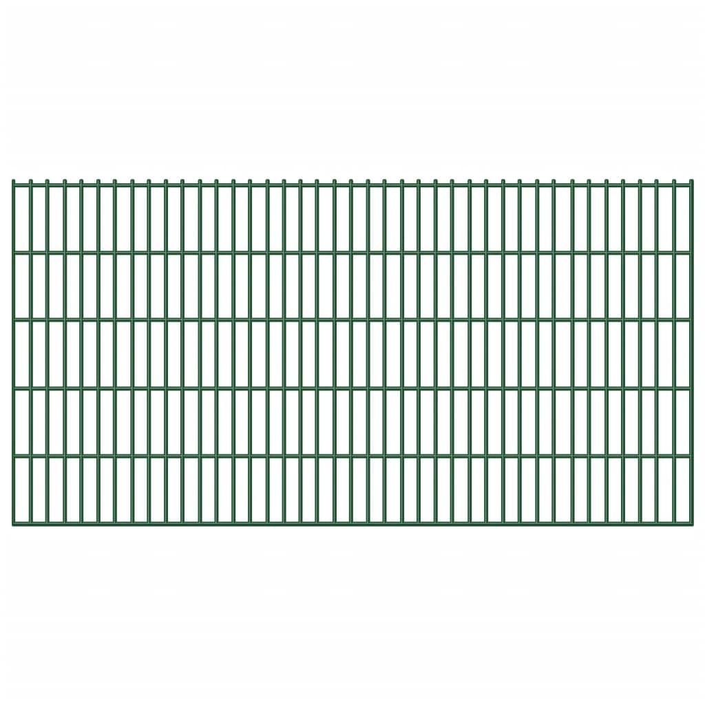 2D Garden Fence Panel and Post 103 cm 10 m Green