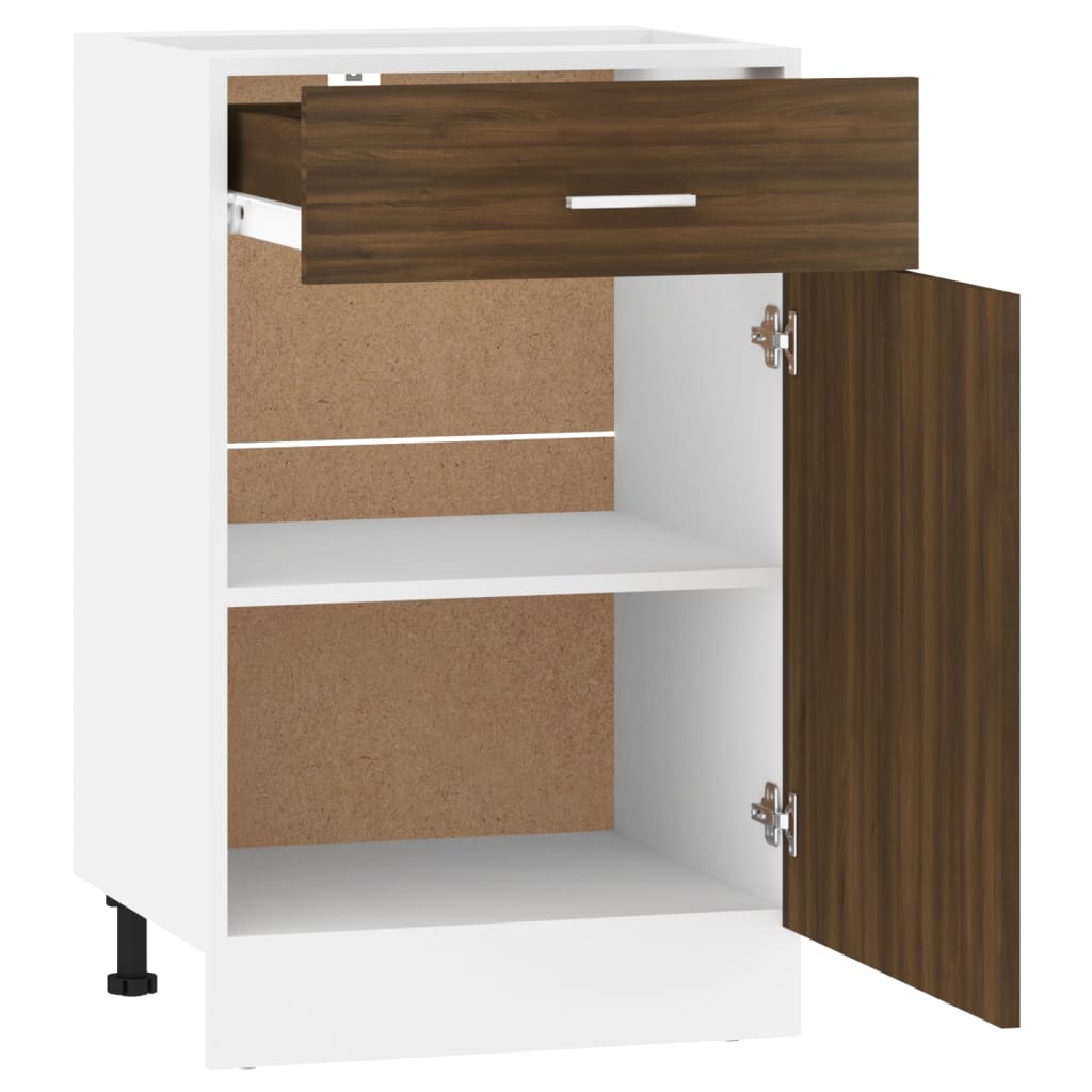 Drawer Bottom Cabinet Brown Oak 50x46x81,5 cm Engineered Wood