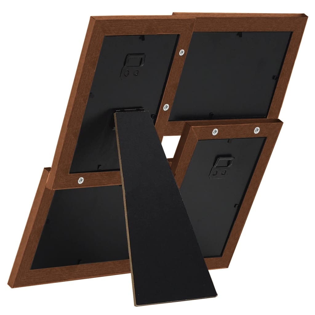 Collage Photo Frame for 4x(13x18 cm) Picture Dark Brown MDF
