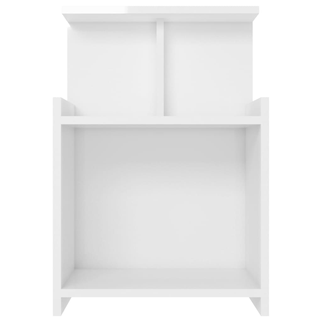 Bed Cabinet High Gloss White 40x35x60 cm Engineered Wood