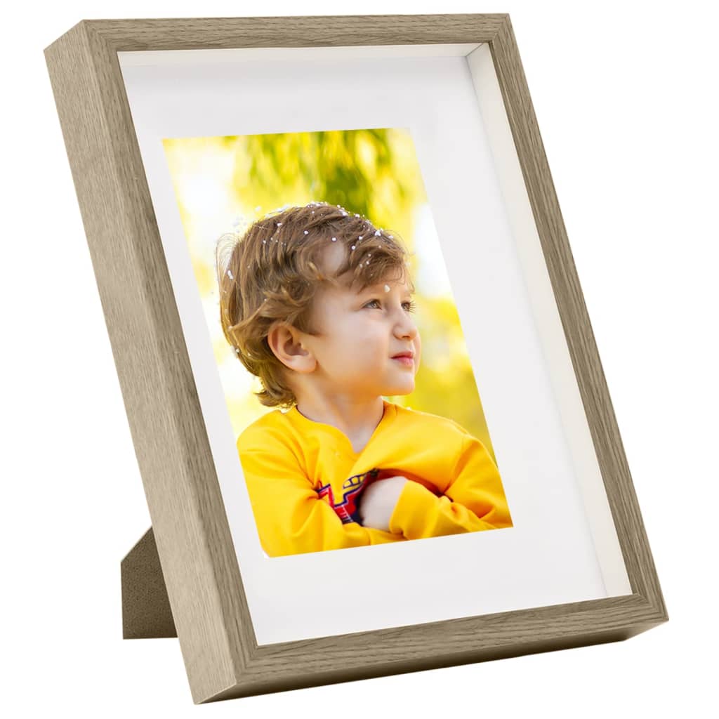 3D Box Photo Frames 3 pcs Dark Wood 21x29.7 cm for 15x20 cm Picture