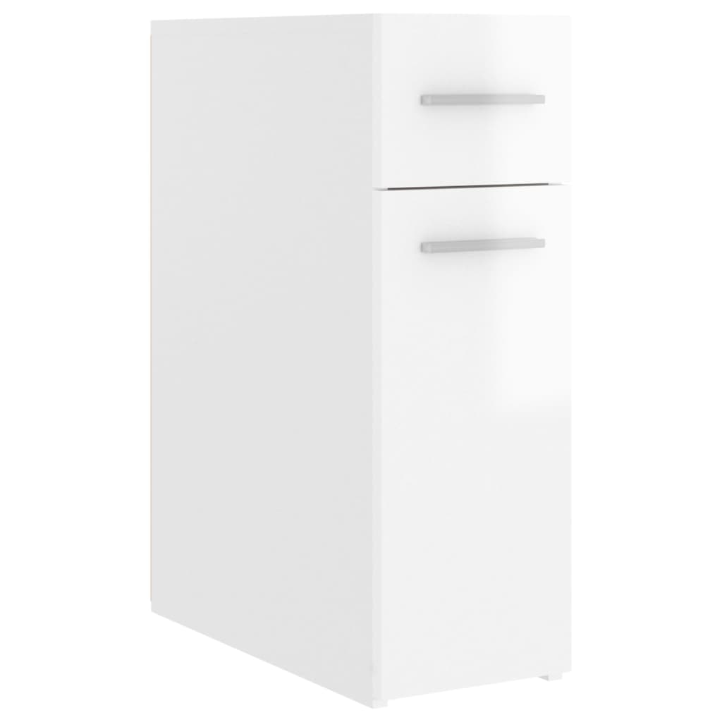 Apothecary Cabinet High Gloss White 20x45.5x60 cm Engineered Wood