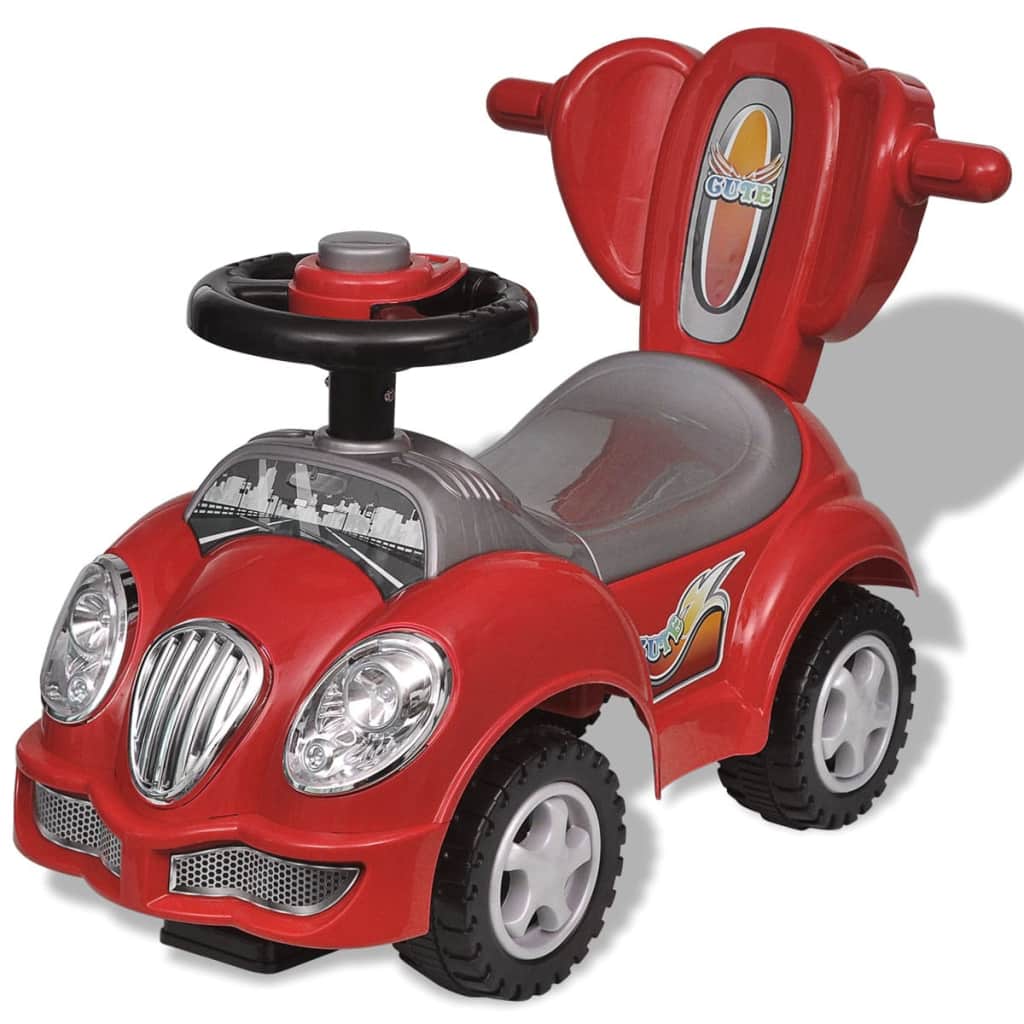 Red Children's Ride-on Car with Push Bar