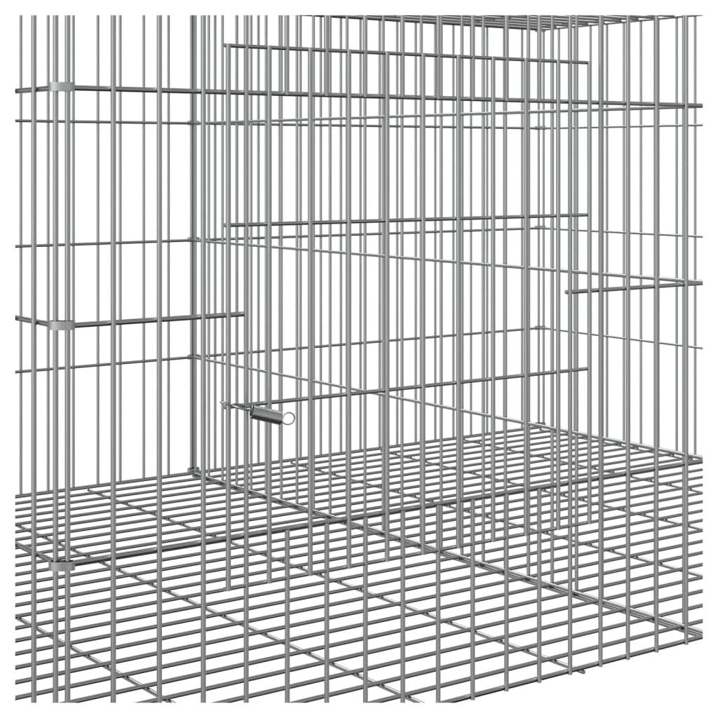3-Panel Rabbit Cage 163x79x54 cm Galvanised Iron