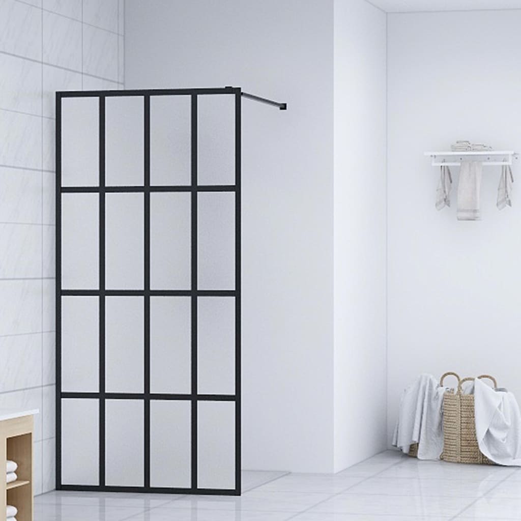 Walk-in Shower Screen Frosted Tempered Glass 100x195 cm