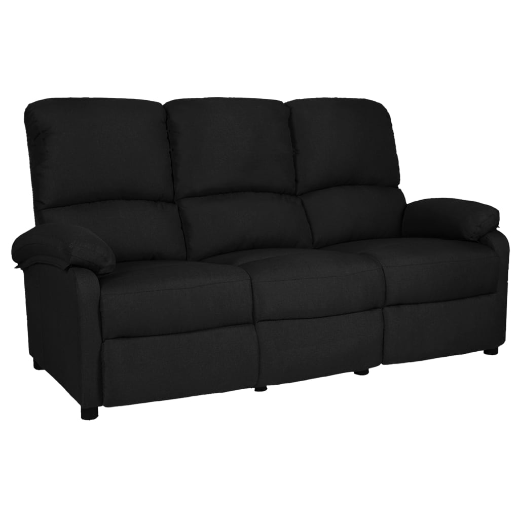 3-Sitzer-Sofa Verstellbar Schwarz Stoff 