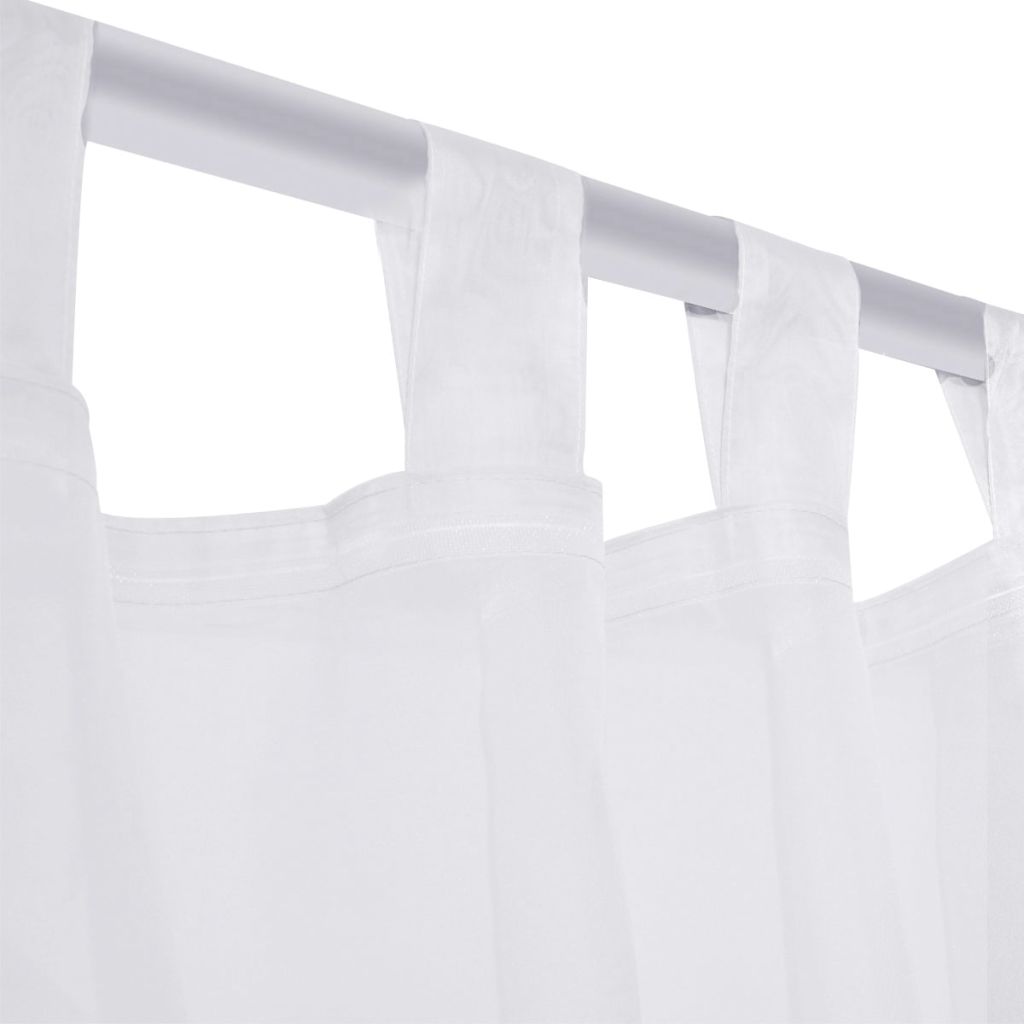 2 Linen-look Tab Top Sheer Curtains 135 x 225 cm White