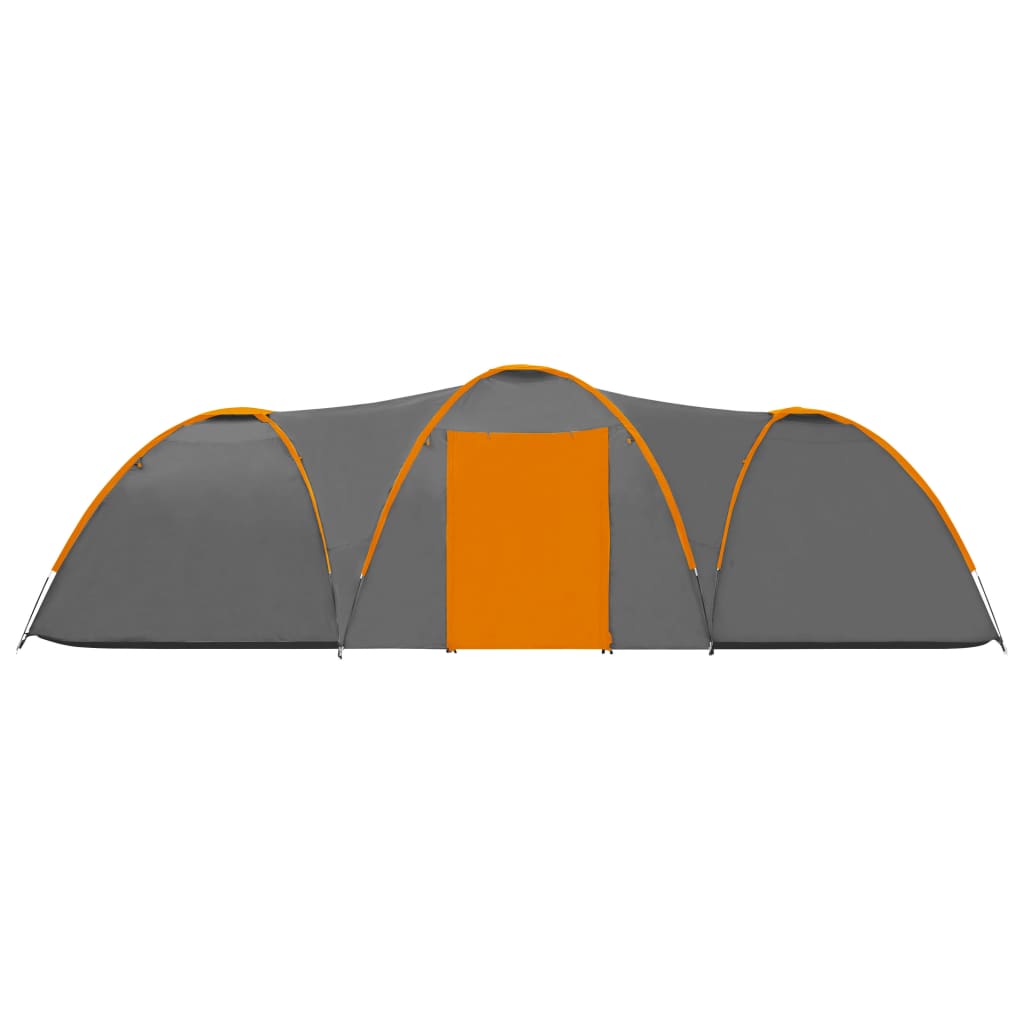 Camping Igloo Tent 650x240x190 cm 8 Person Grey and Orange