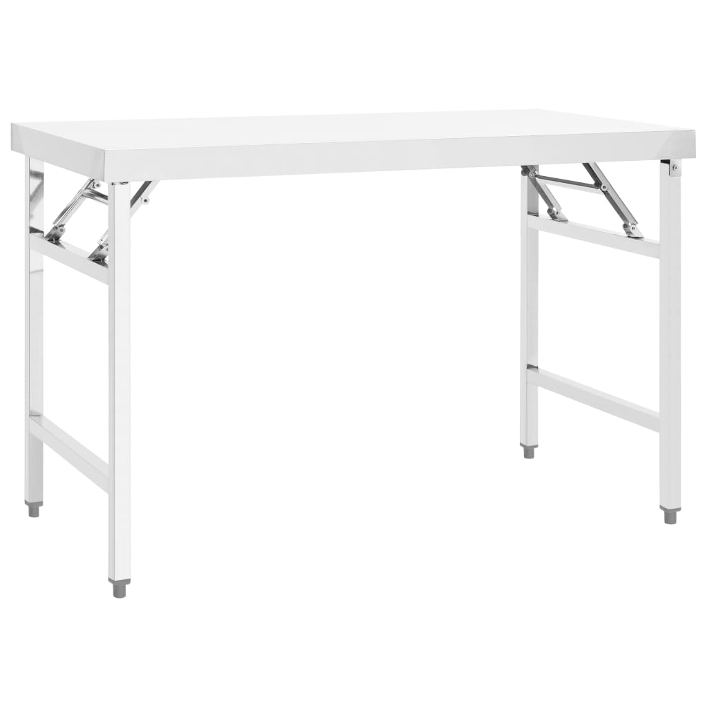 Kitchen Folding Work Table 120x60x80 cm Stainless Steel