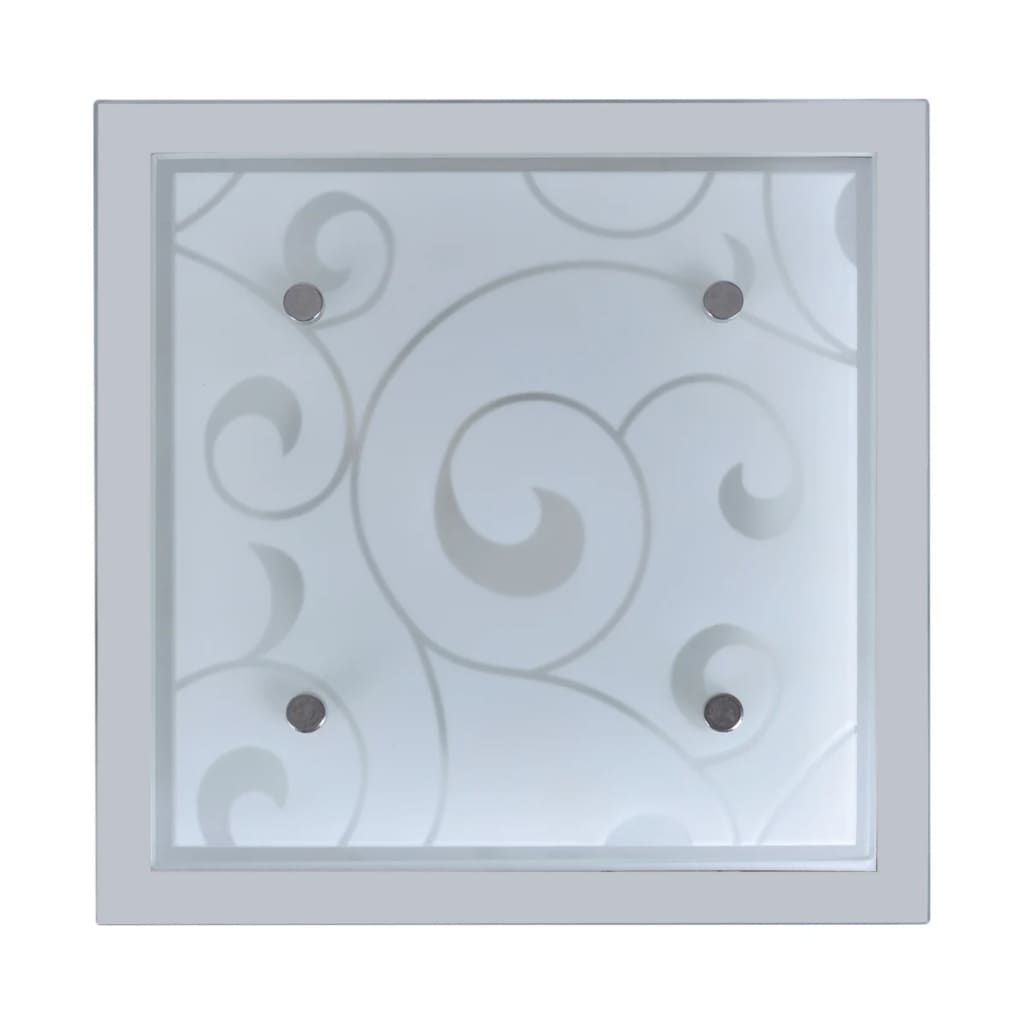 Ceiling Lamp Glass Square 1 x E27 Pattern