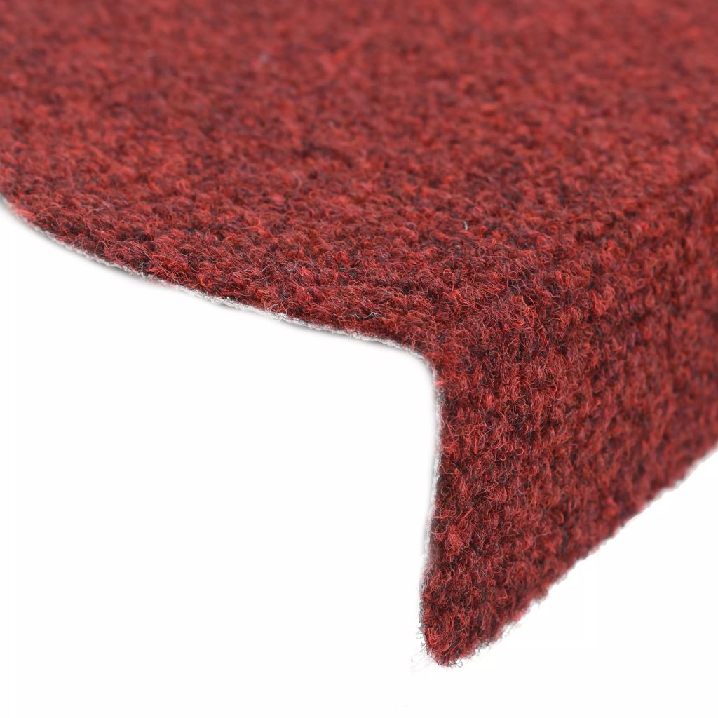15 pcs Self-adhesive Stair Mats Needle Punch 56x17x3 cm Red