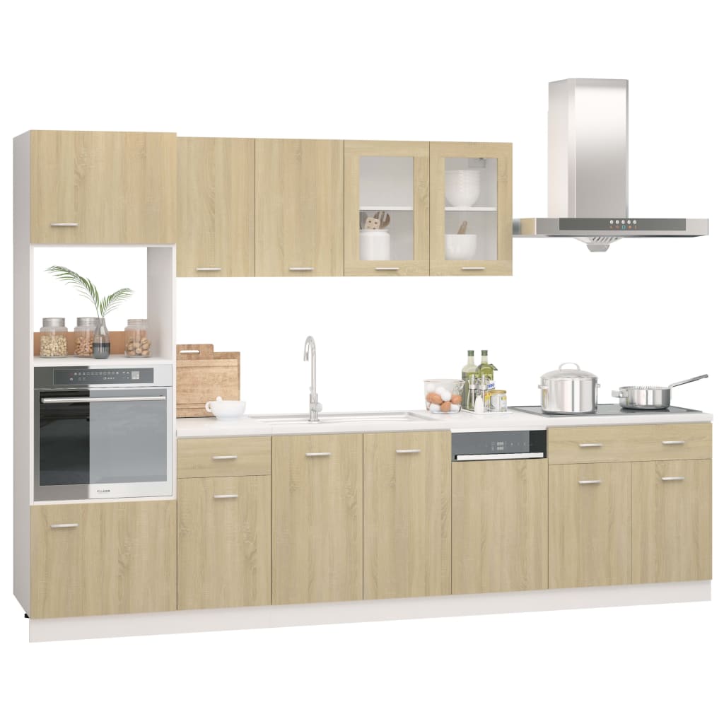 7 Piece Kitchen Cabinet Set Sonoma Oak Chipboard