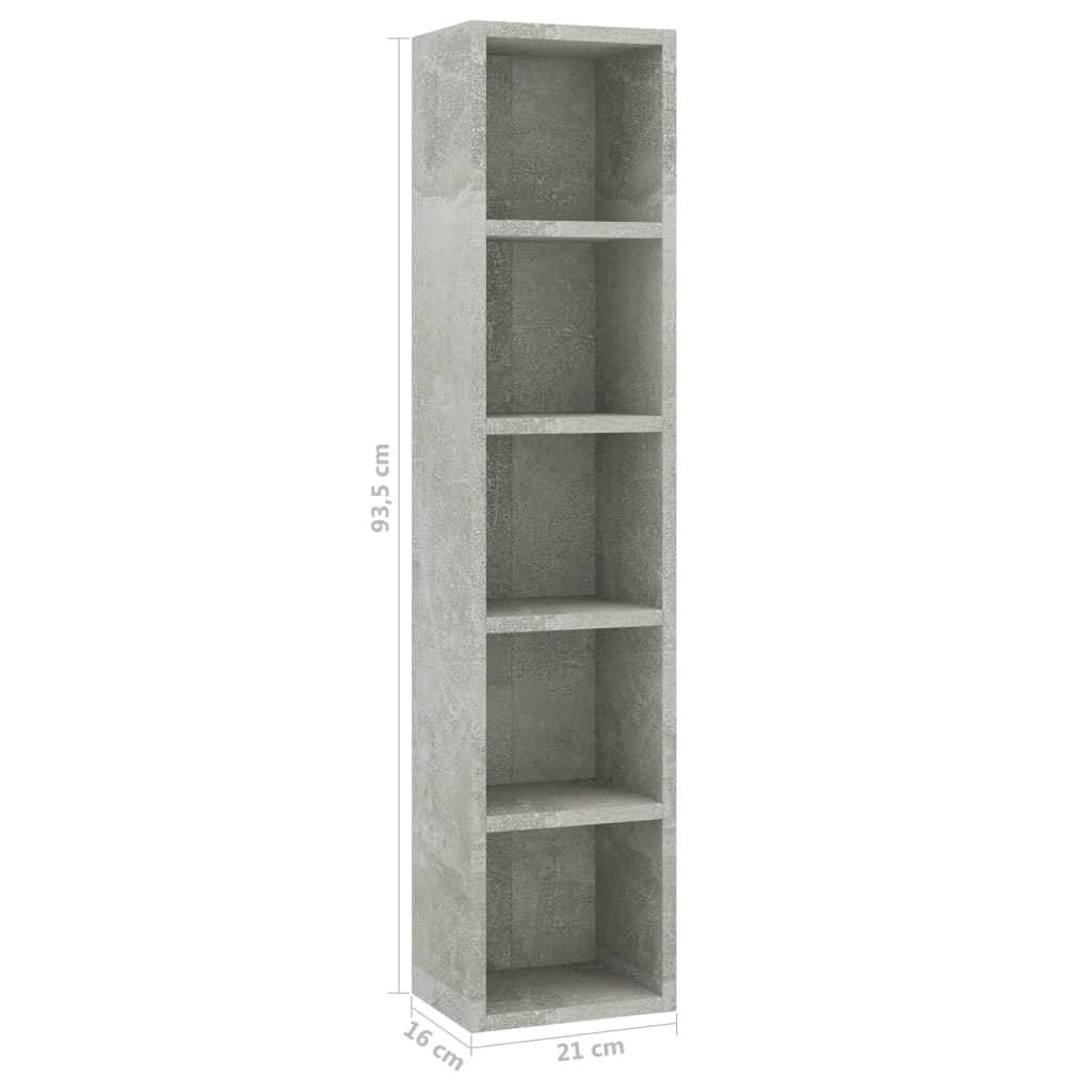 CD Cabinet Concrete Grey 21x16x93.5 cm Engineered Wood