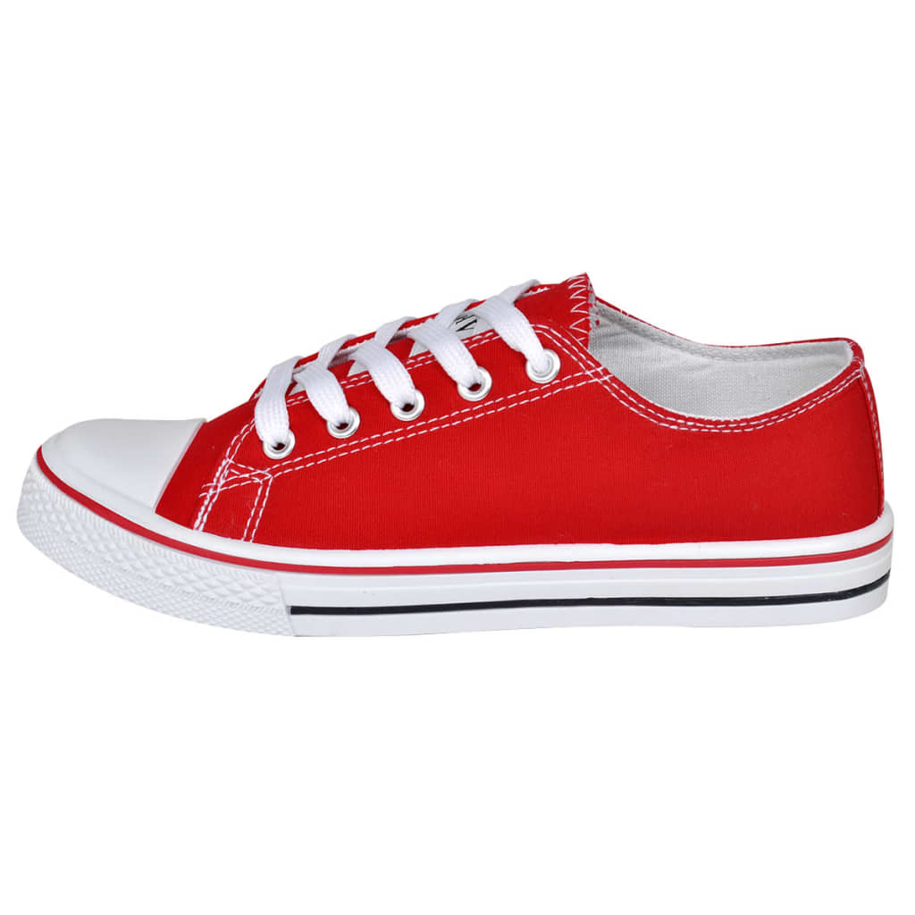 Classic Women's Low-top Lace-up Canvas Sneaker Red Size 8.5