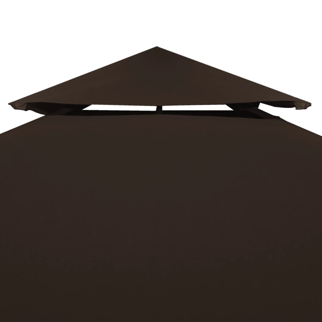 2-Tier Gazebo Top Cover 310 g/m² 3x3 m Brown