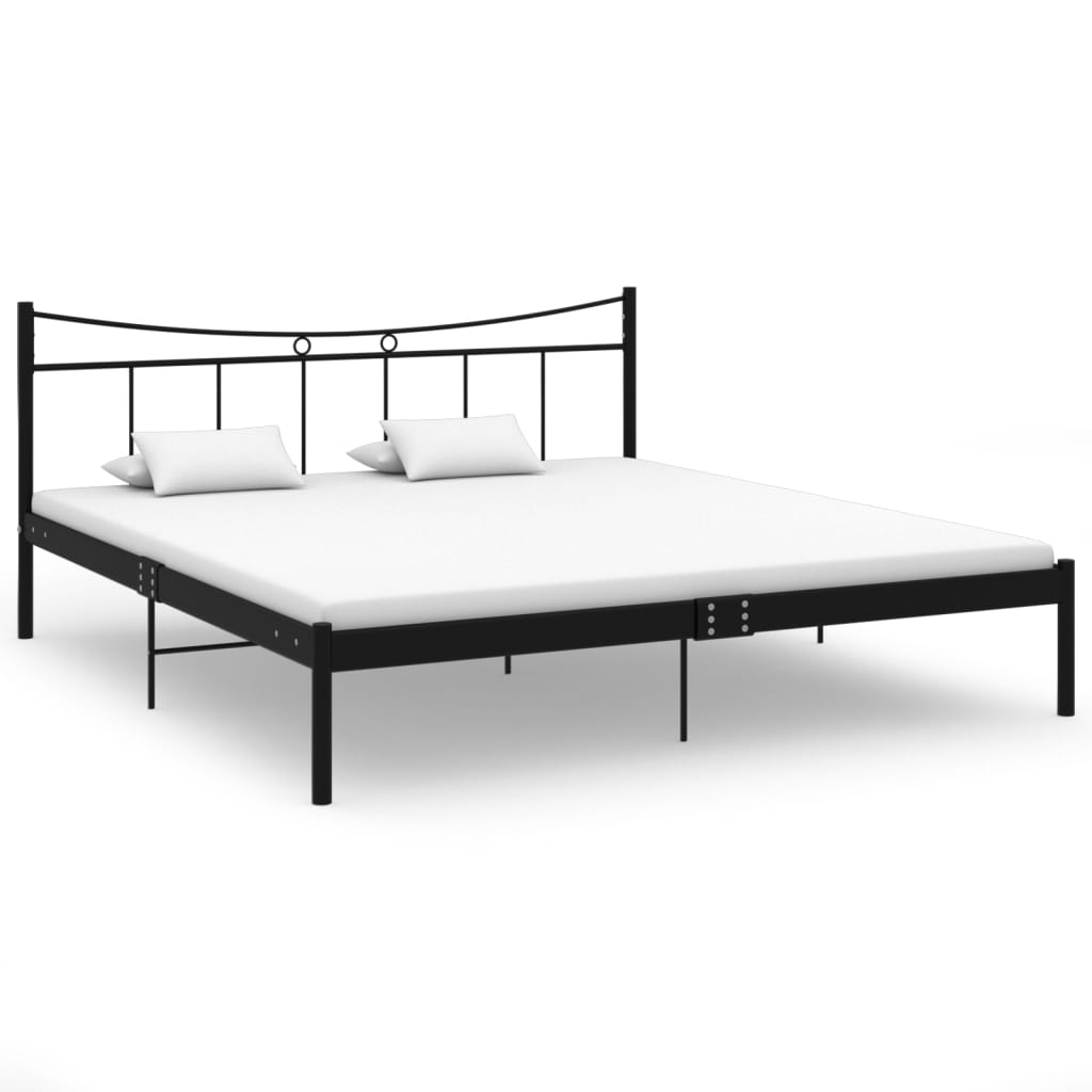 Bed Frame Black Metal 180x200 cm