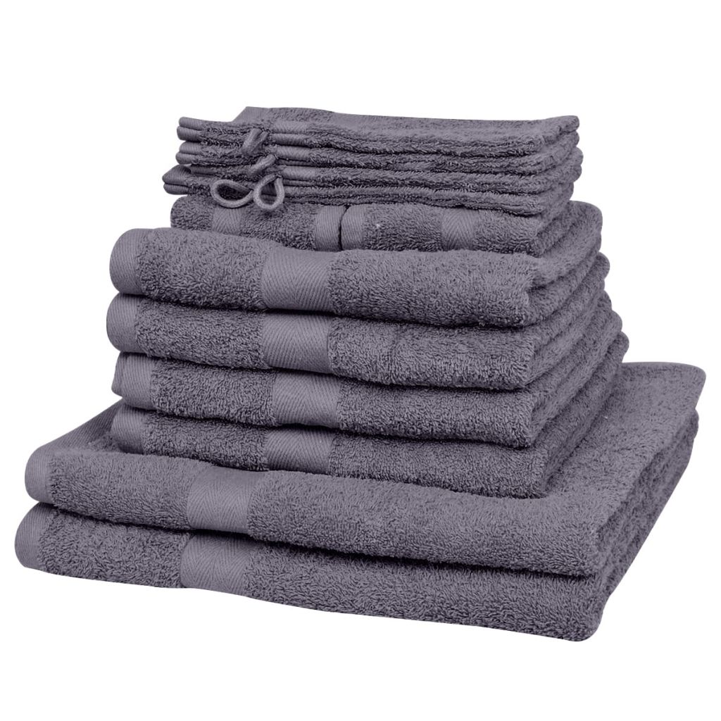 12 Piece Home Towel Set Cotton 500 gsm Anthracite