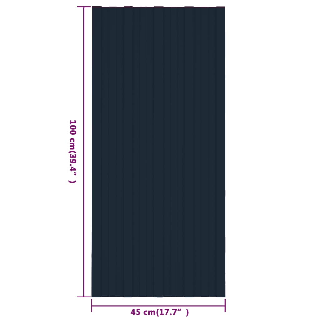 Dachpaneele 12 Stk. Verzinkter Stahl Anthrazit 100x45 cm