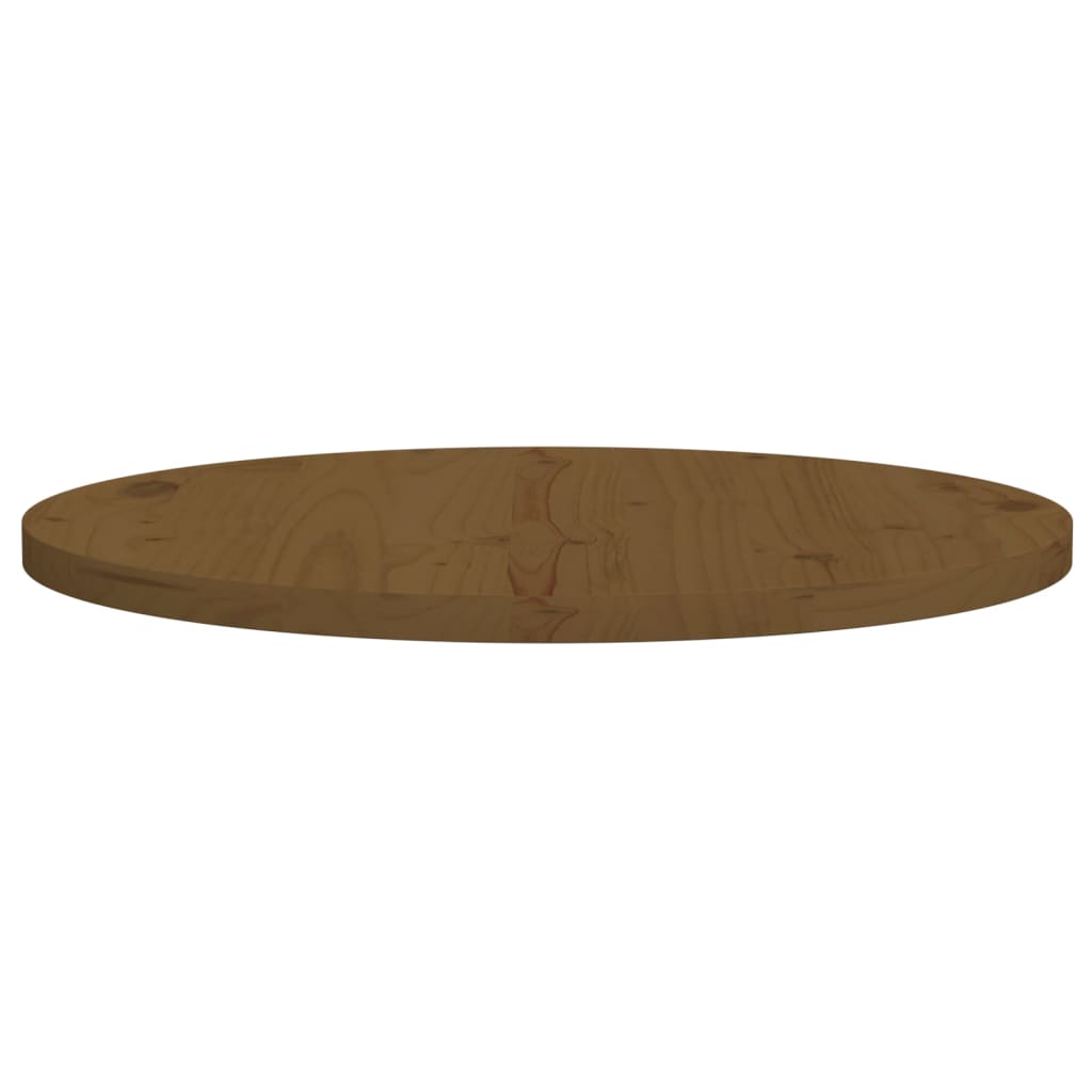 Tischplatte Braun Ø60x2,5 cm Massivholz Kiefer