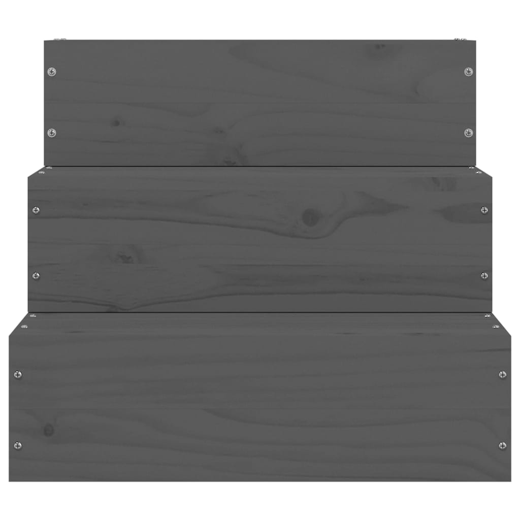 Pet Stair Grey 40x37.5x35 cm Solid Wood Pine