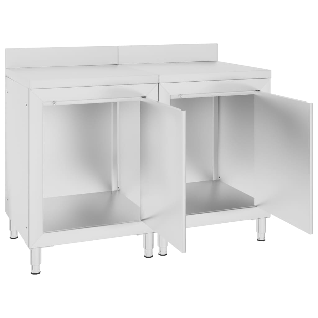 Commercial Work Table Cabinet 120x60x96 cm Stainless Steel