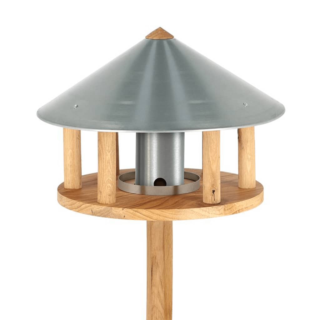 Esschert Design Vogel-Futterhaus mit Silo und Runddach Zink