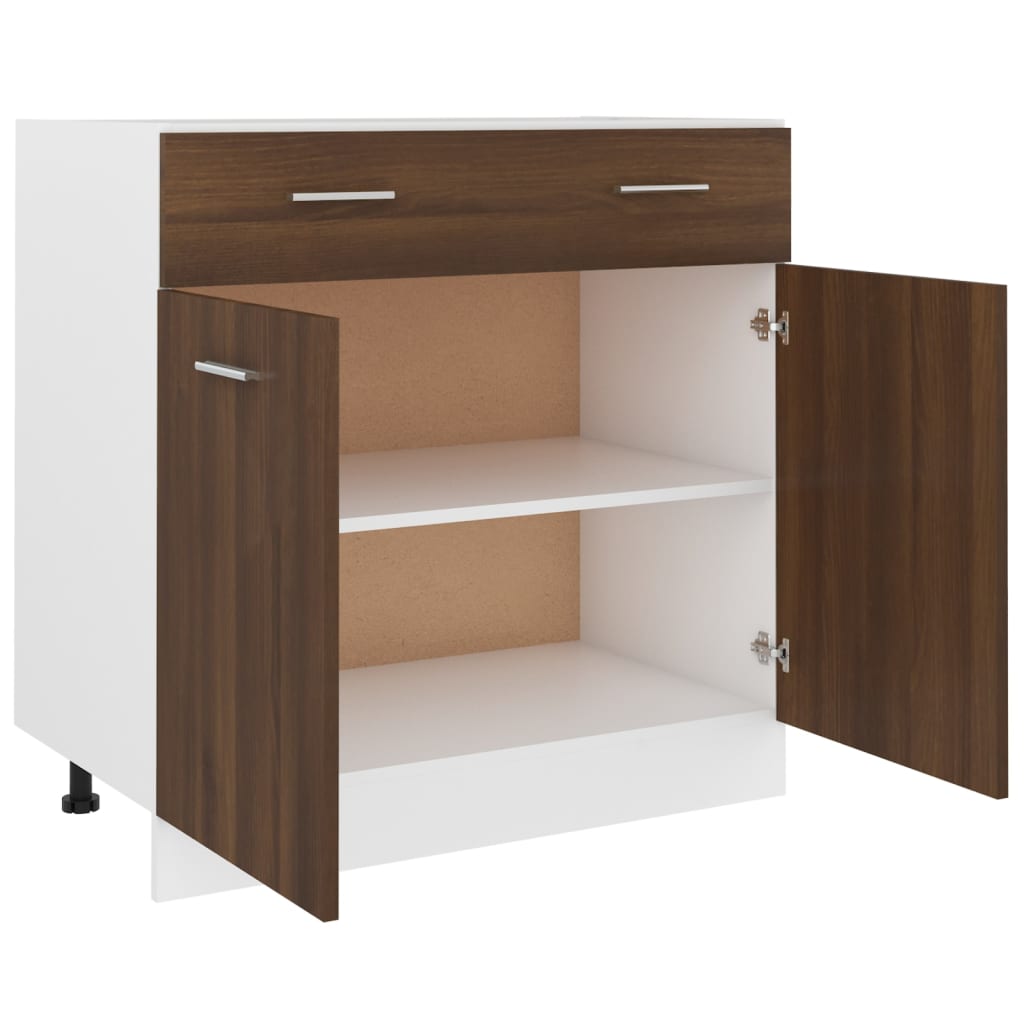 Drawer Bottom Cabinet Brown Oak 80x46x81.5 cm Engineered Wood