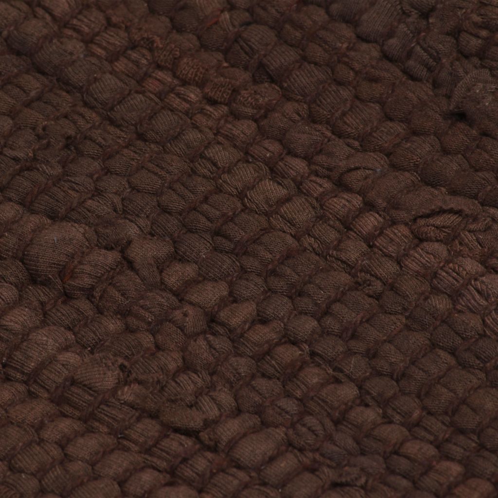 Handgewebter Chindi-Teppich Baumwolle 120x170 cm Braun