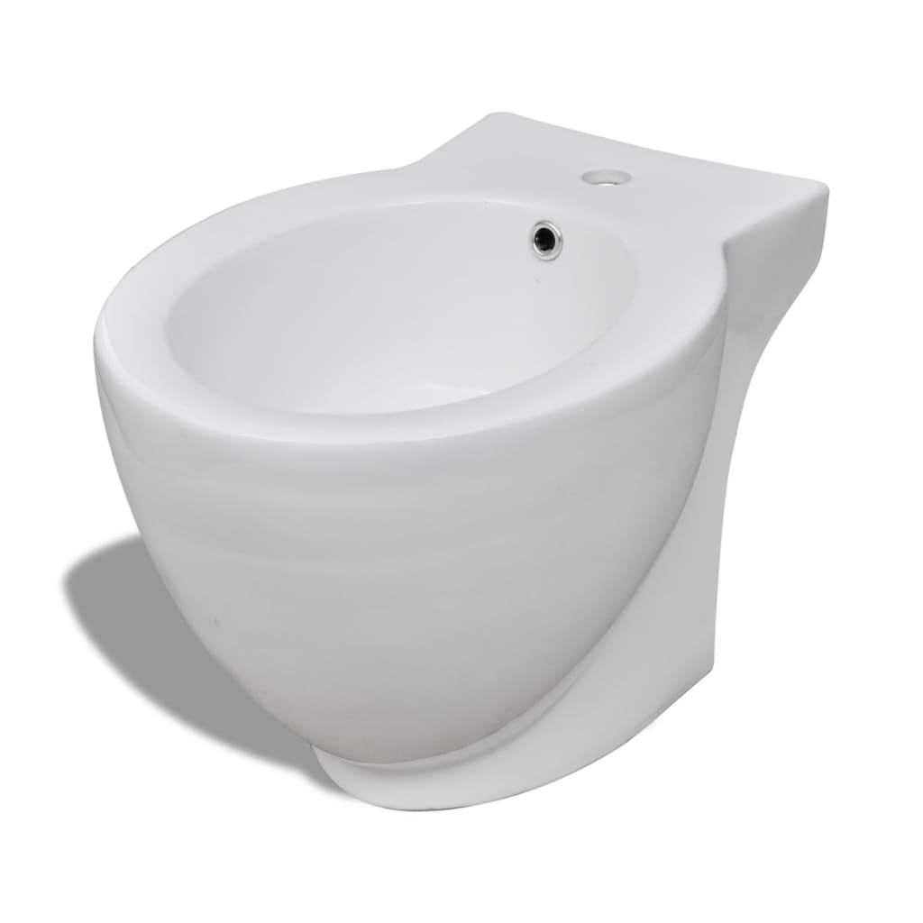 Toilette und Bidet Set Weiss Keramik