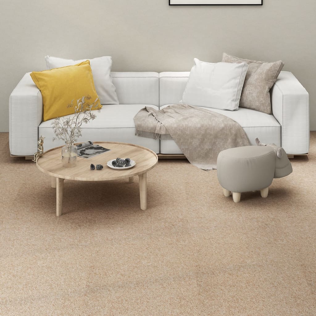 Carpet Floor Tiles 16 pcs 4 m² 25x100 cm Light Beige