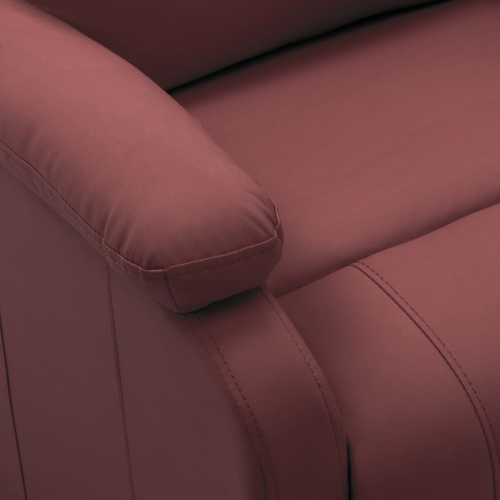 322440 Recliner Wine Red Faux Leather