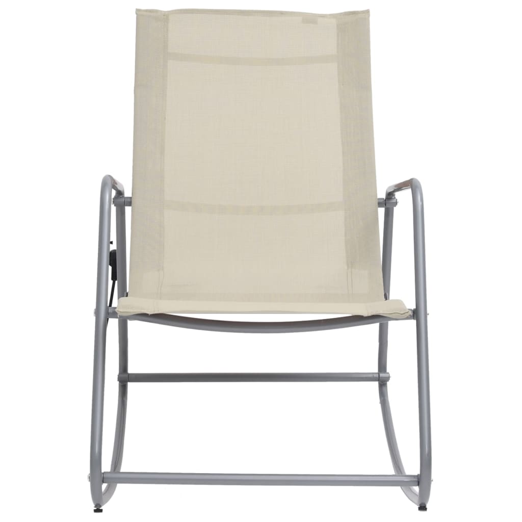 Chaise à bascule de jardin Crème 95x54x85 cm Textilène