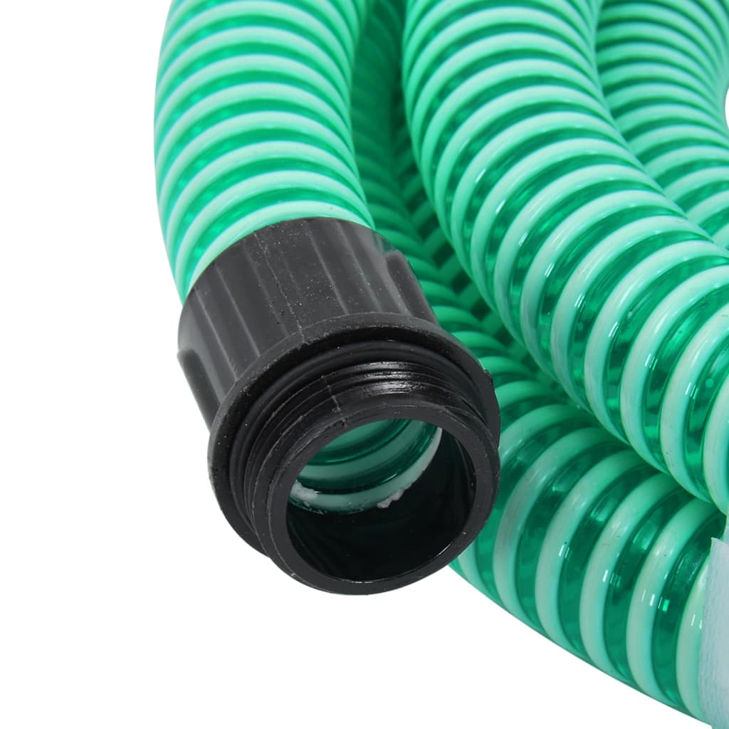 Saugschlauch mit Messing-Anschlüssen Grün 1,1" 7 m PVC