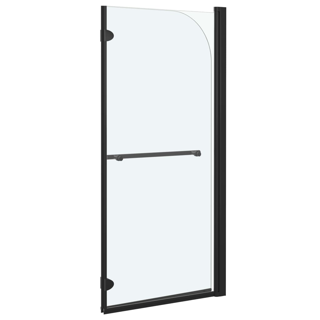Folding Shower Enclosure 2 Panels ESG 120x140 cm Black