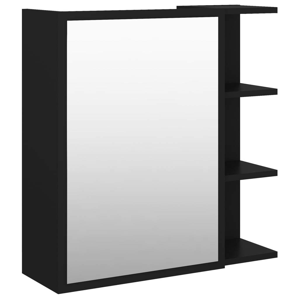 Bad-Spiegelschrank Schwarz 62,5x20,5x64 cm Holzwerkstoff