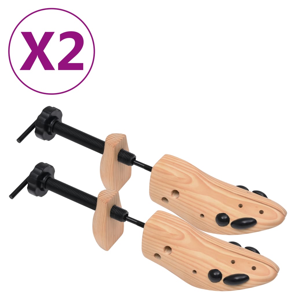 Shoe Trees 2 Pairs Size 41-46 Solid Pine Wood