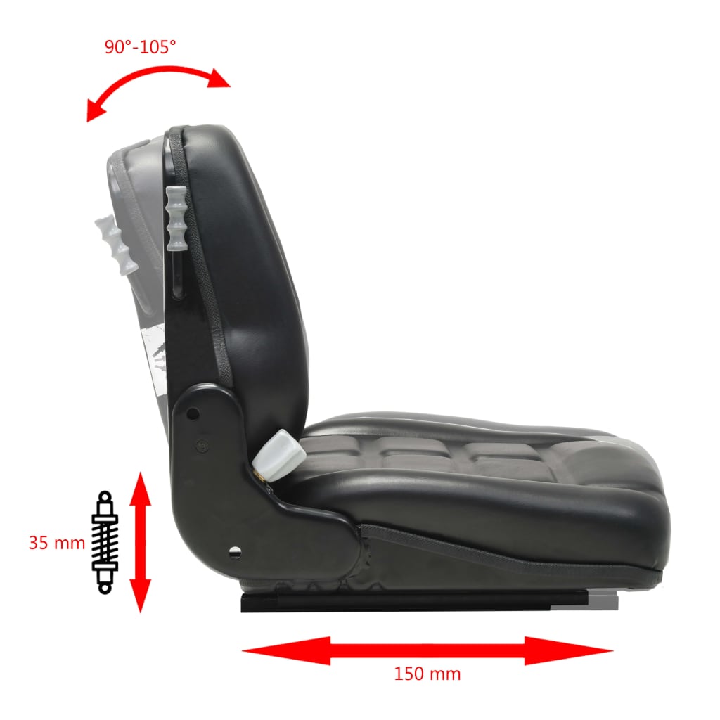 Staplersitz & Traktorsitz mit Federung Verstellbare Rückenlehne