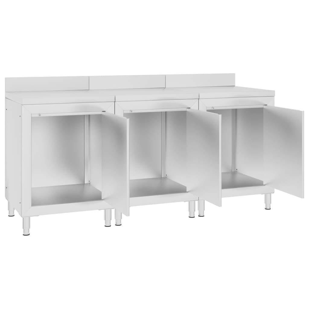 Commercial Work Table Cabinet 180x60x96 cm Stainless Steel