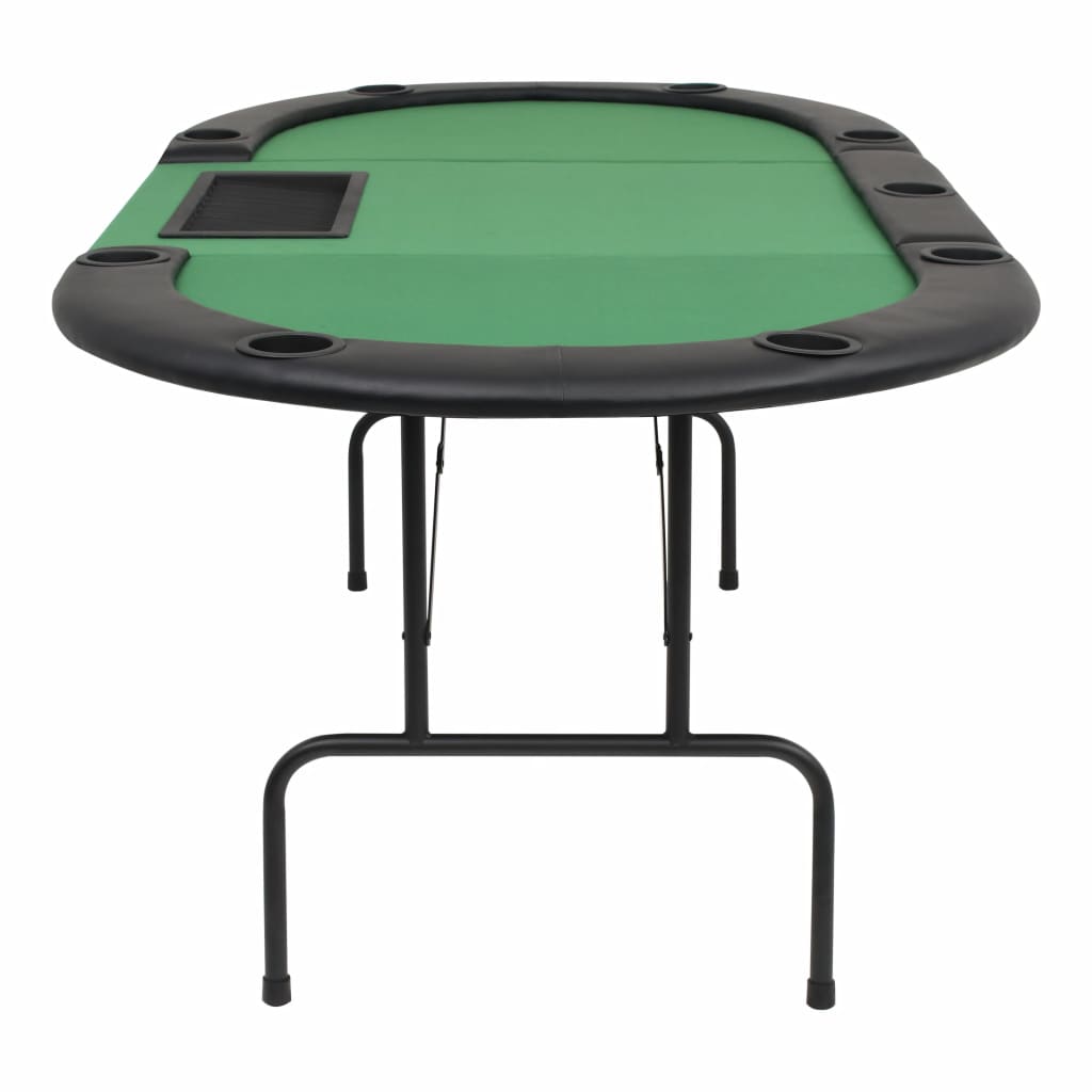 Table de poker pliable pour 9 joueurs 3 plis Ovale Vert 