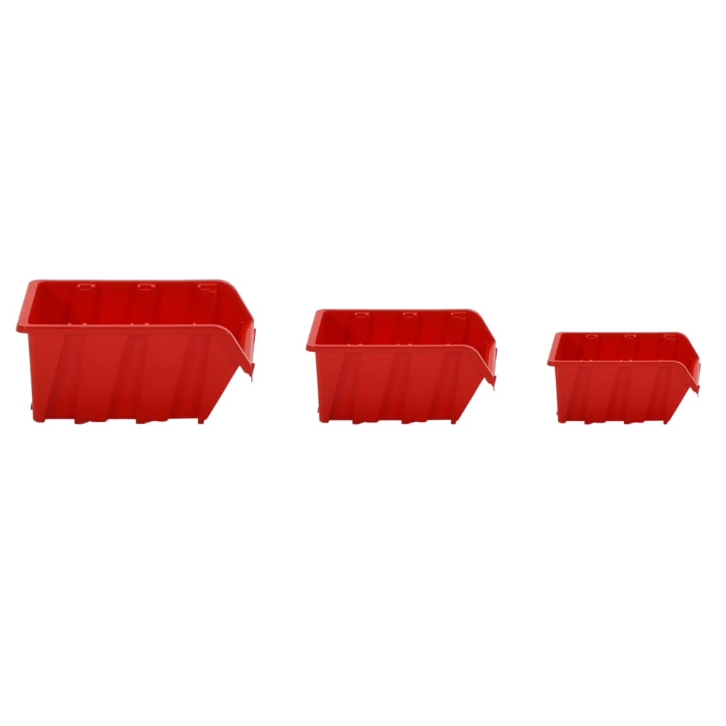 35 Piece Workshop Shelf Set Red and Black 77x39cm Polypropylene