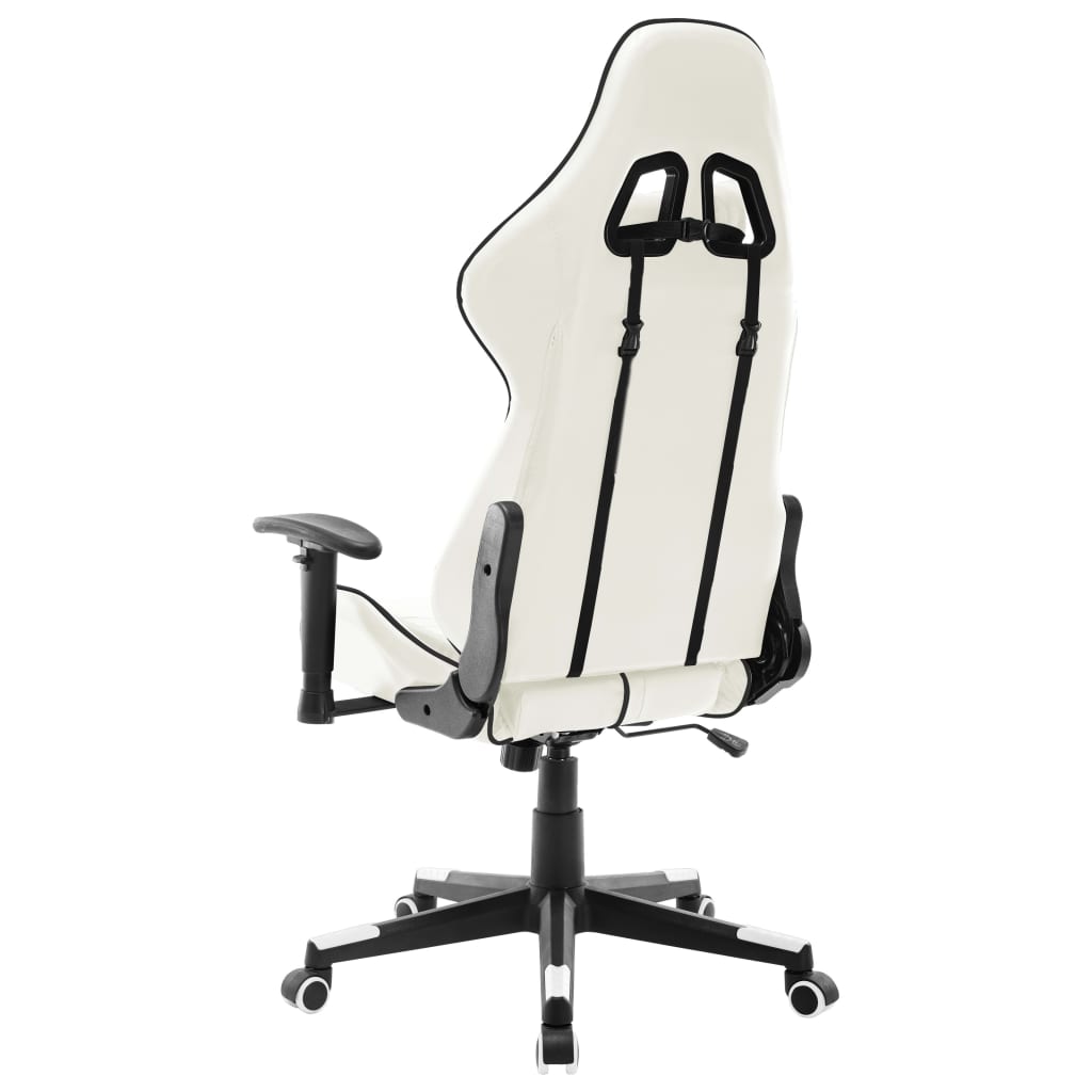 Gaming Chair White and Black Artificial Leather