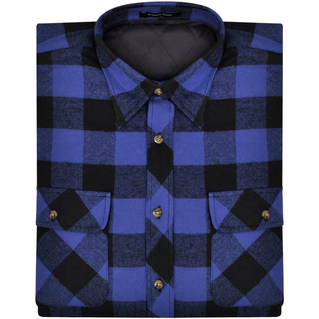 Chemise à carreaux matelassée Bleu-Noir Taille XL