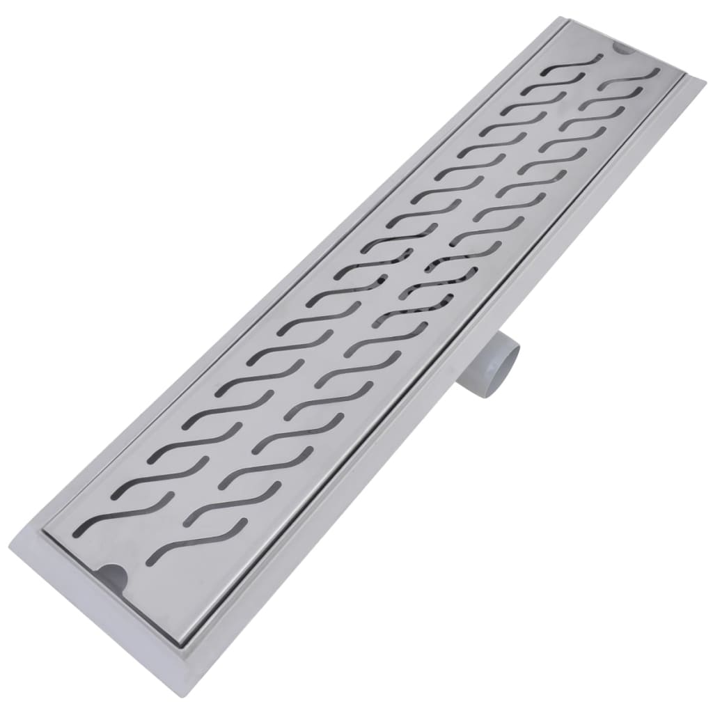Linear Shower Drain 2 pcs Wave 630x140 mm Stainless Steel
