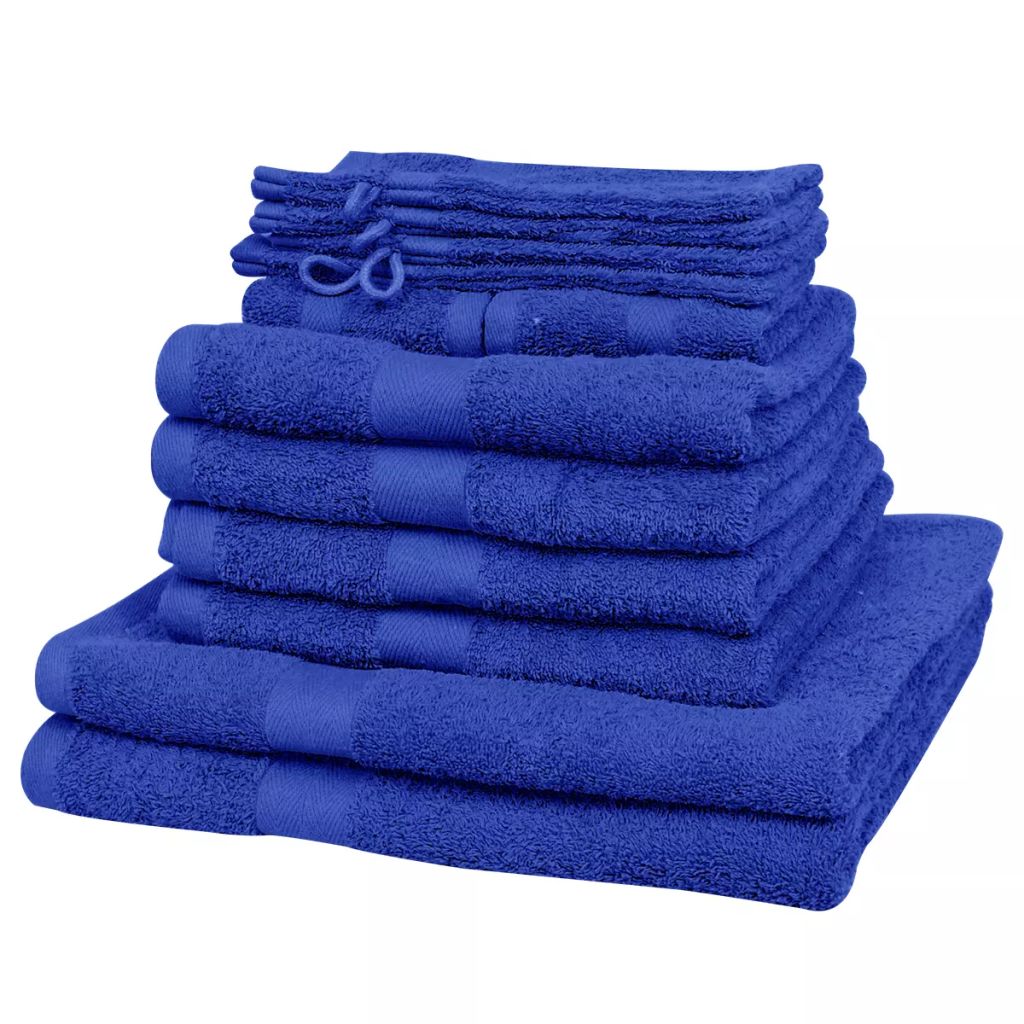 12 Piece Home Towel Set Cotton 500 gsm Royal Blue