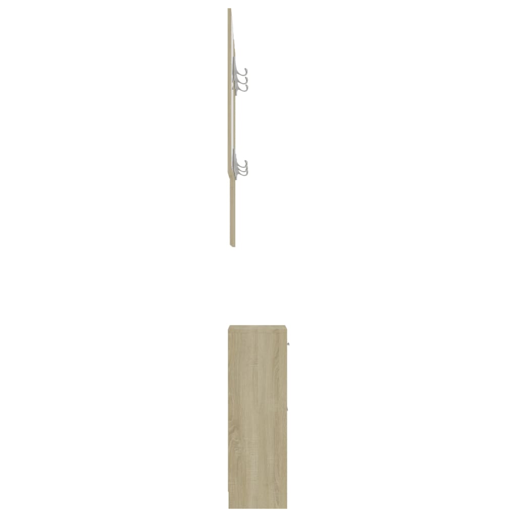 Garderobenset Flur Sonoma-Eiche 100x25x76,5 cm Holzwerkstoff
