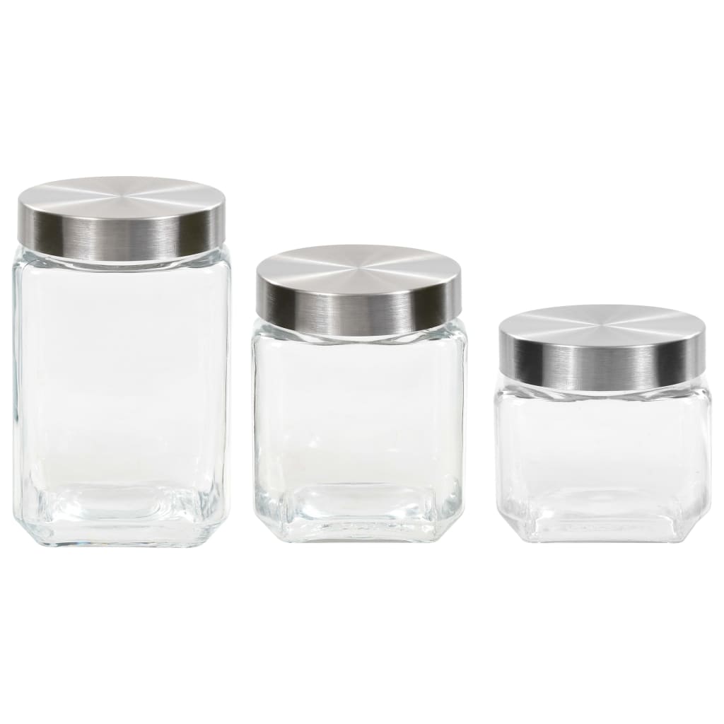 Storage Jars with Sliver Lid 6 pcs 800/1200/1700 ml