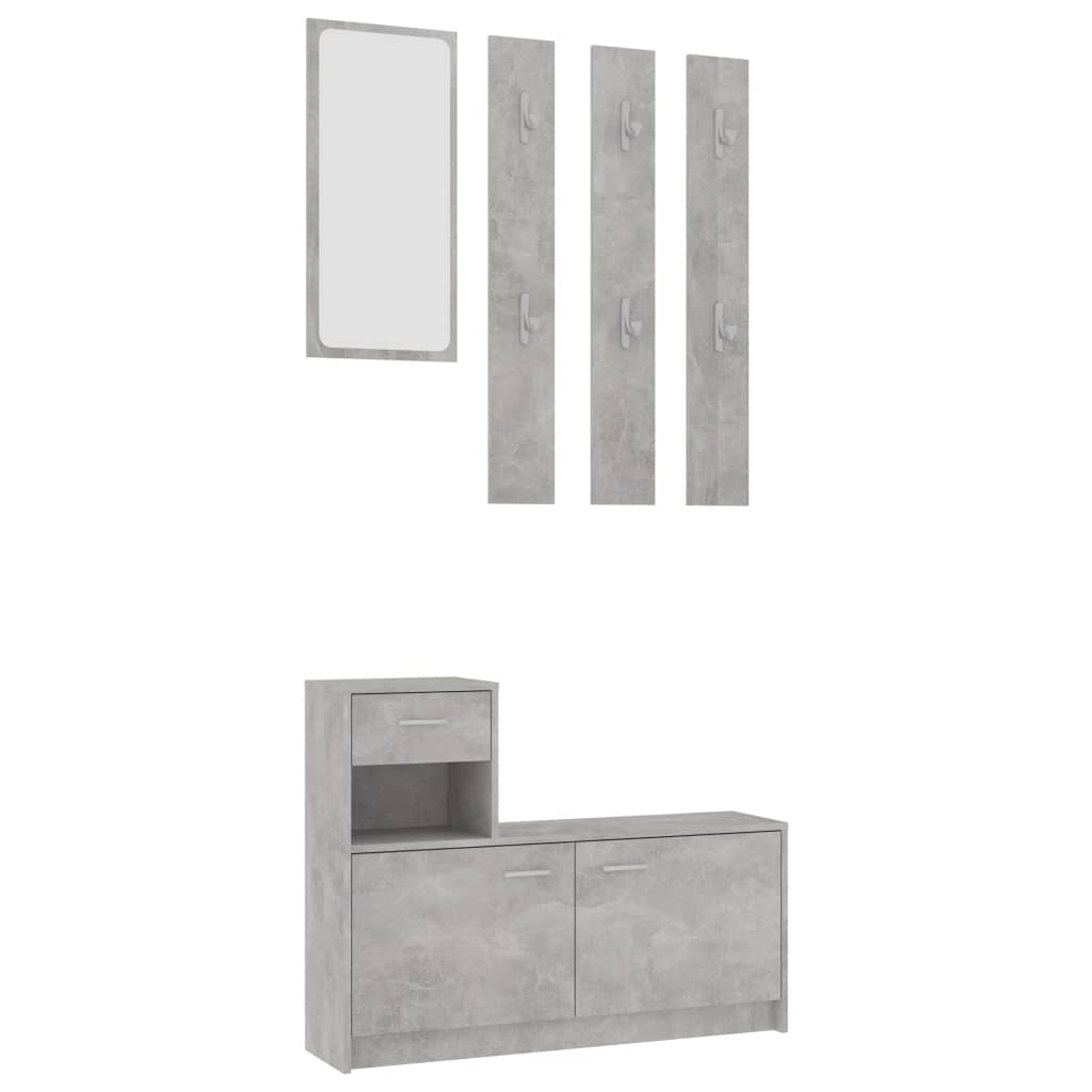Hallway Unit Concrete Grey 100x25x76.5 cm Chipboard