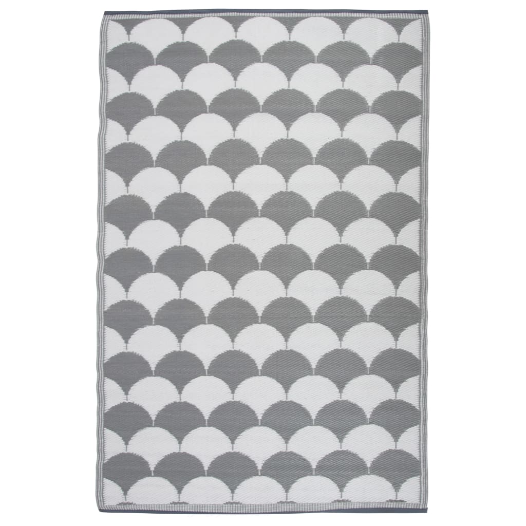 Esschert Design Outdoor-Teppich 180x121 cm Grau und Weiss OC24 