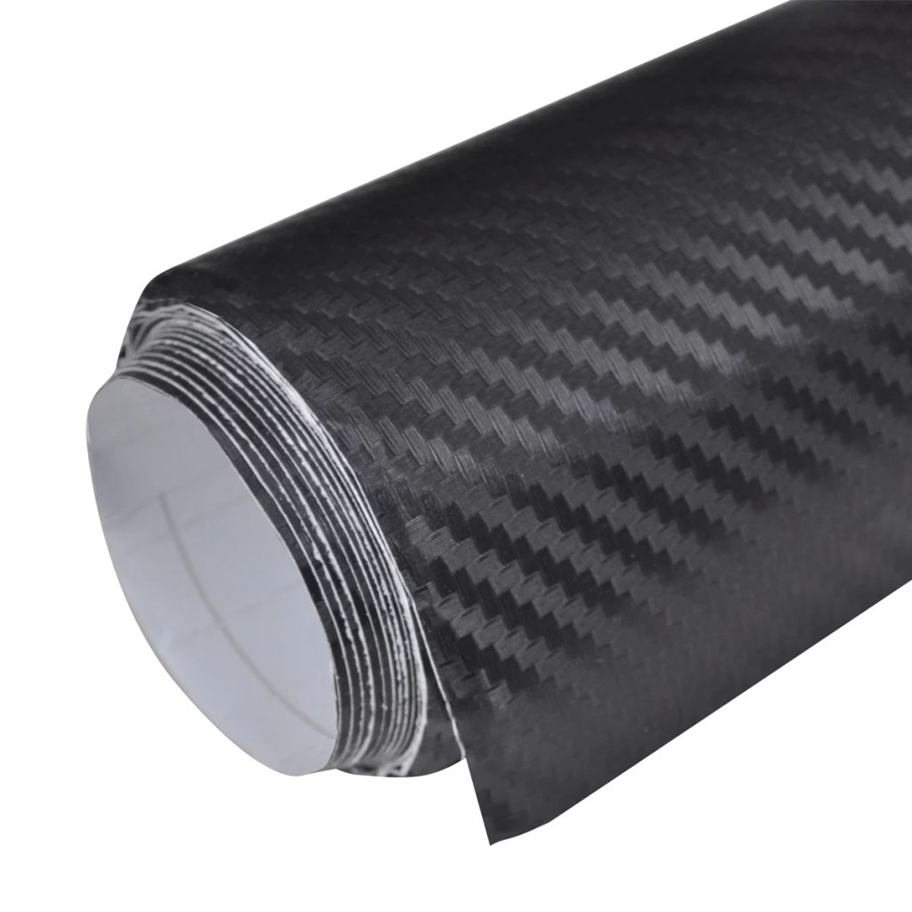 Film de voiture Vinyle de fibre de carbone 3D Noir 152 x 200 cm